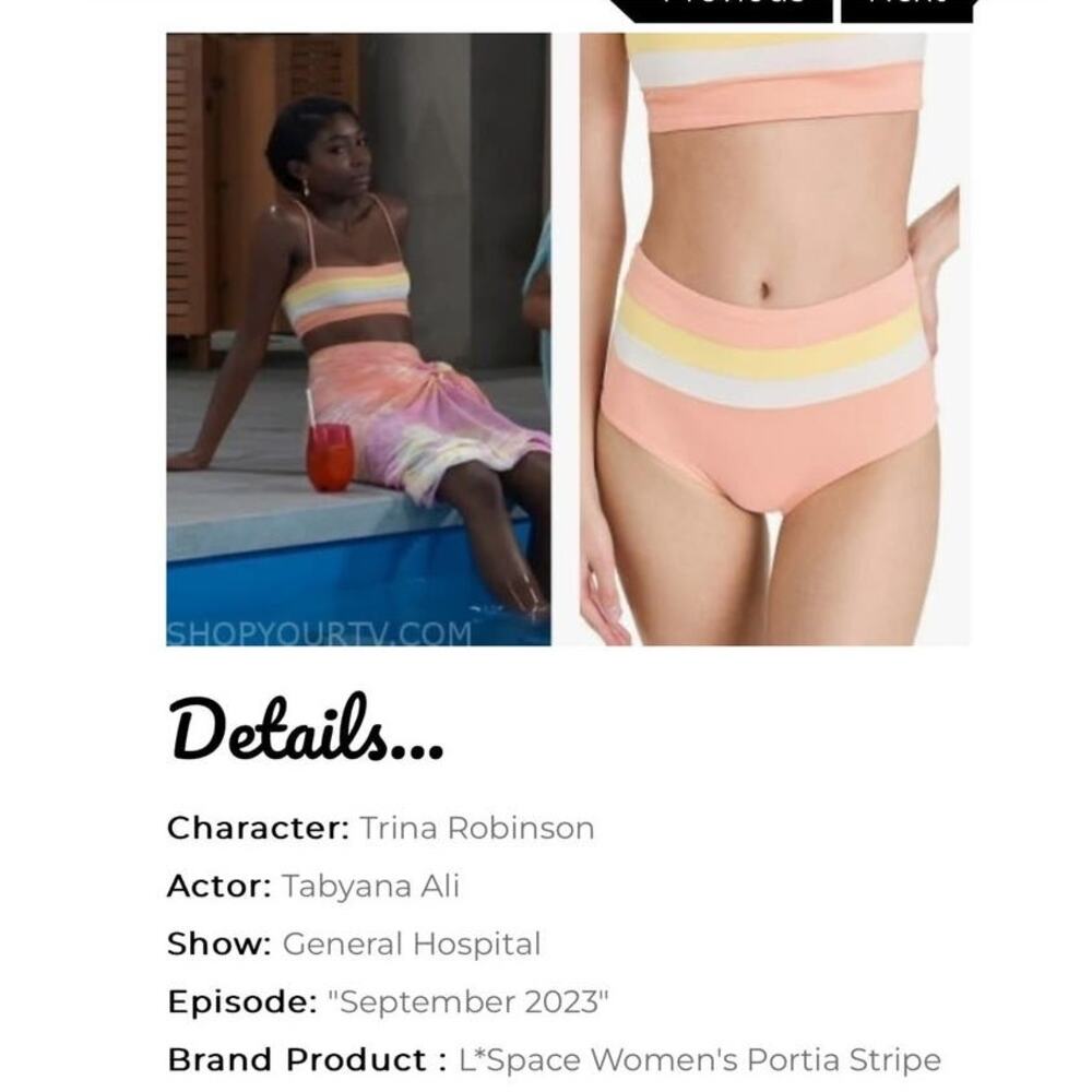 L Space Portia Color Block Stripe Paneling Peach … - image 6